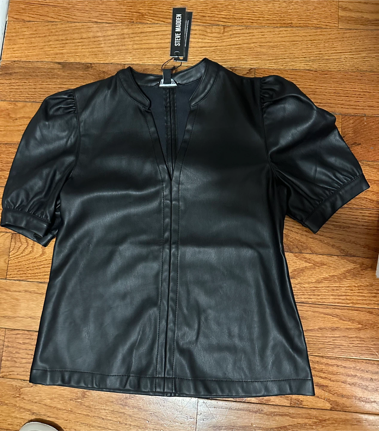 Steve Madden Cecila Faux Leather Top