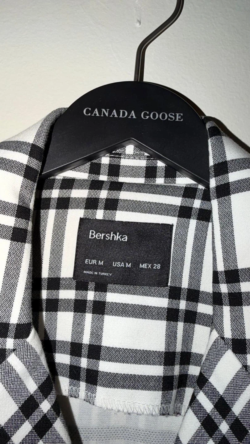 Bershka Plaid Double-Breasted Blazer - photo 3