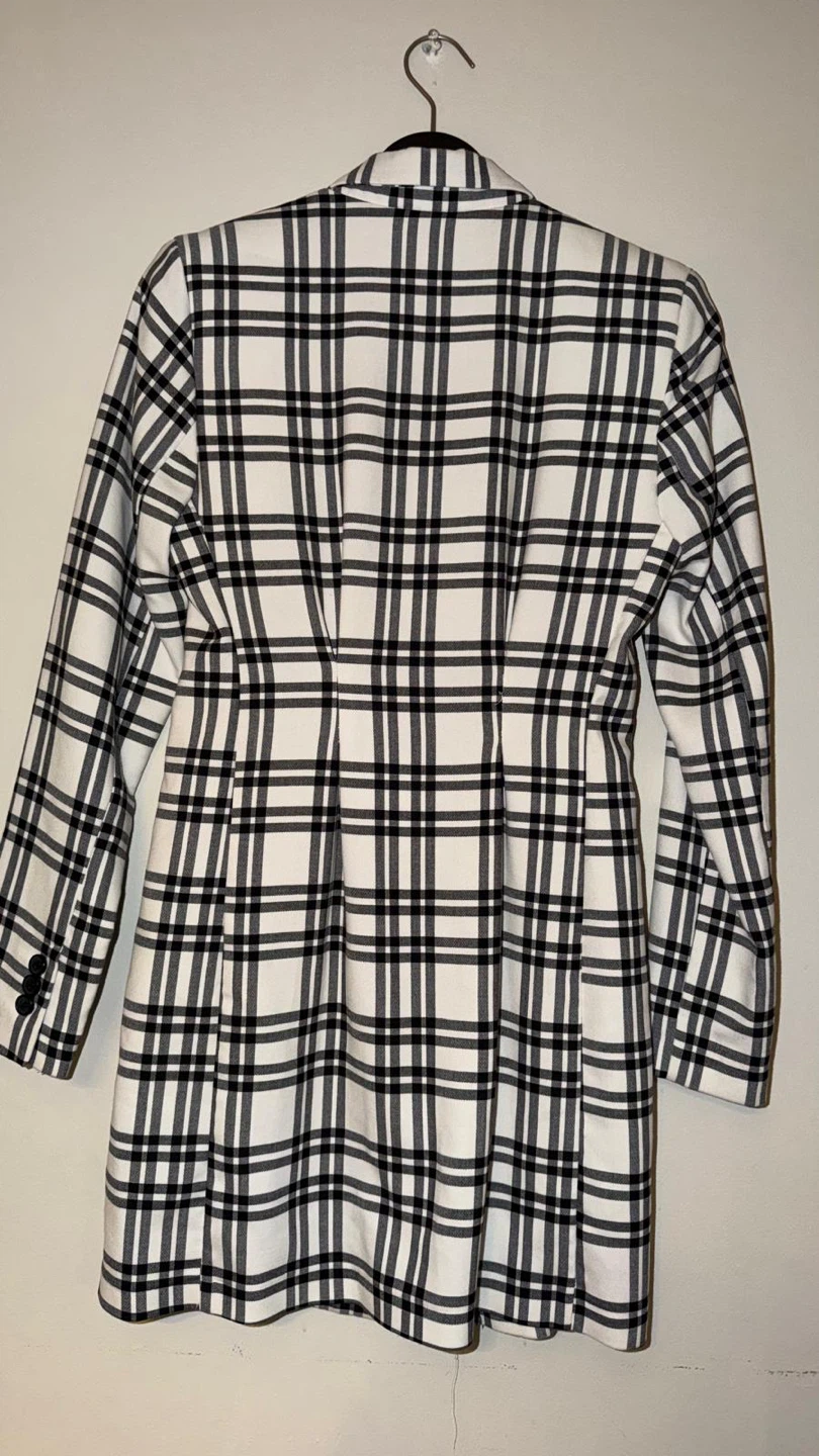 Bershka Plaid Double-Breasted Blazer - photo 2