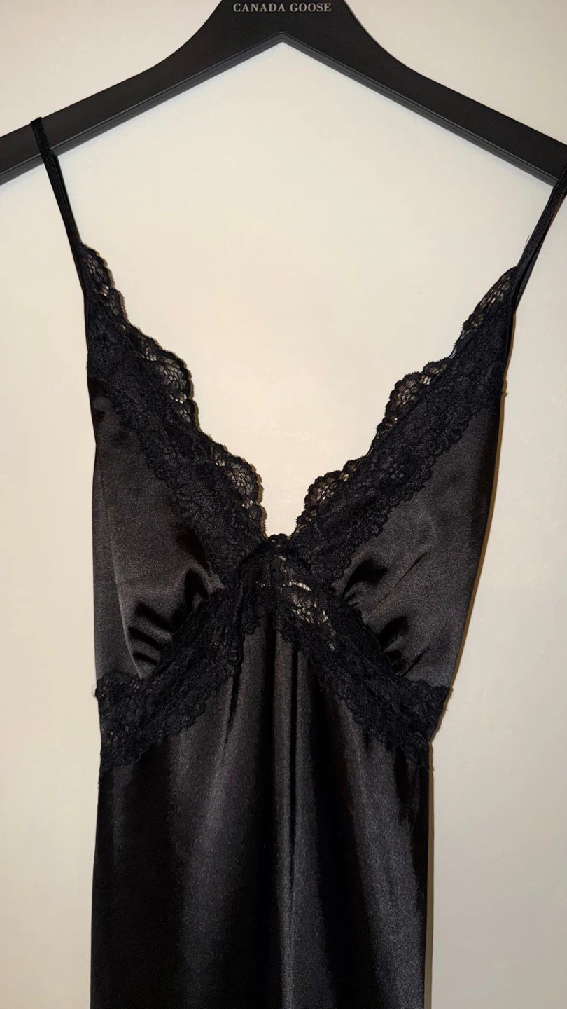 Sincerely Jules black lace slip dress