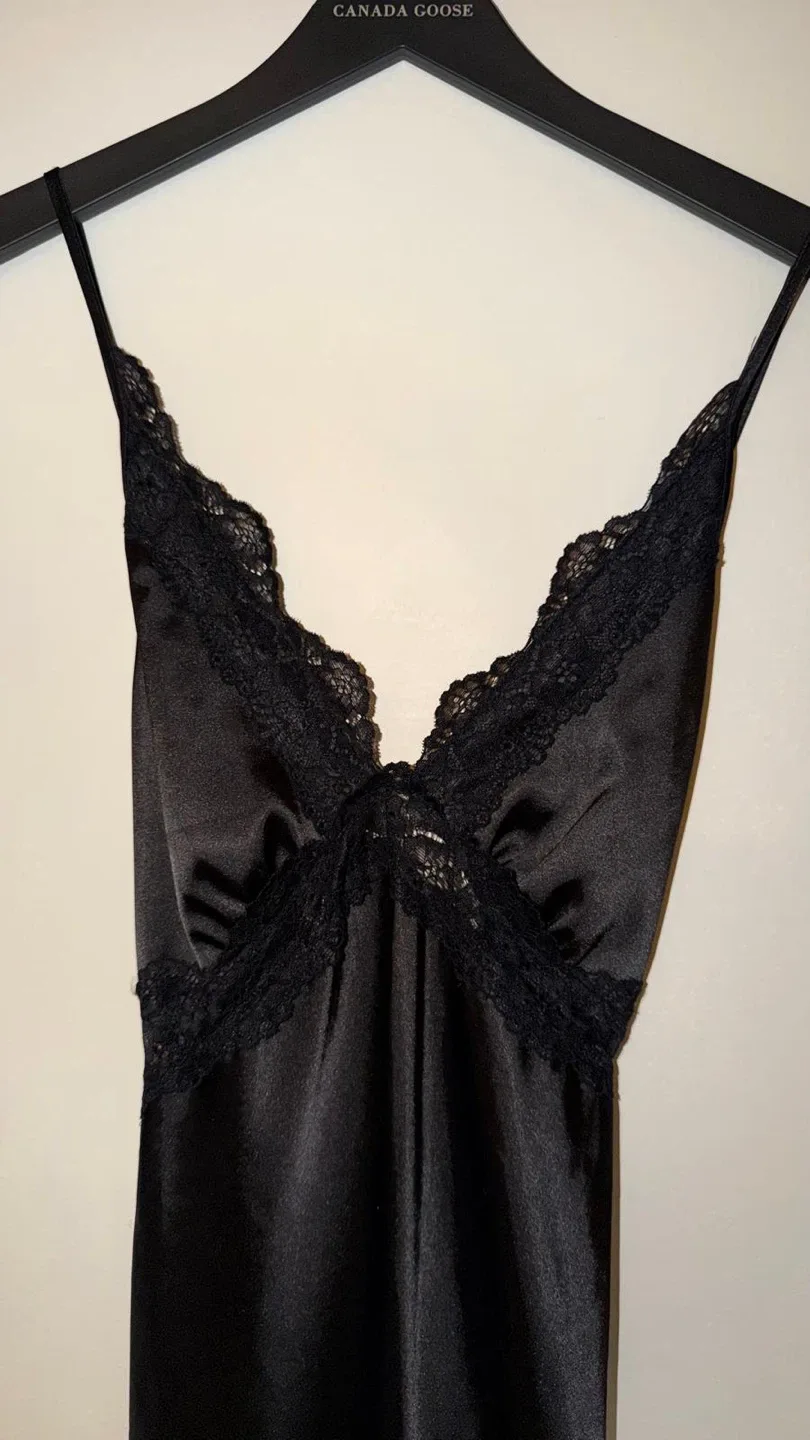 Sincerely Jules black lace slip dress