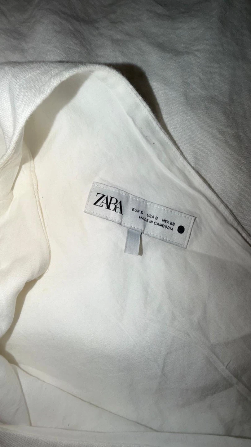 Zara One-Shoulder White Linen Dress - photo 5
