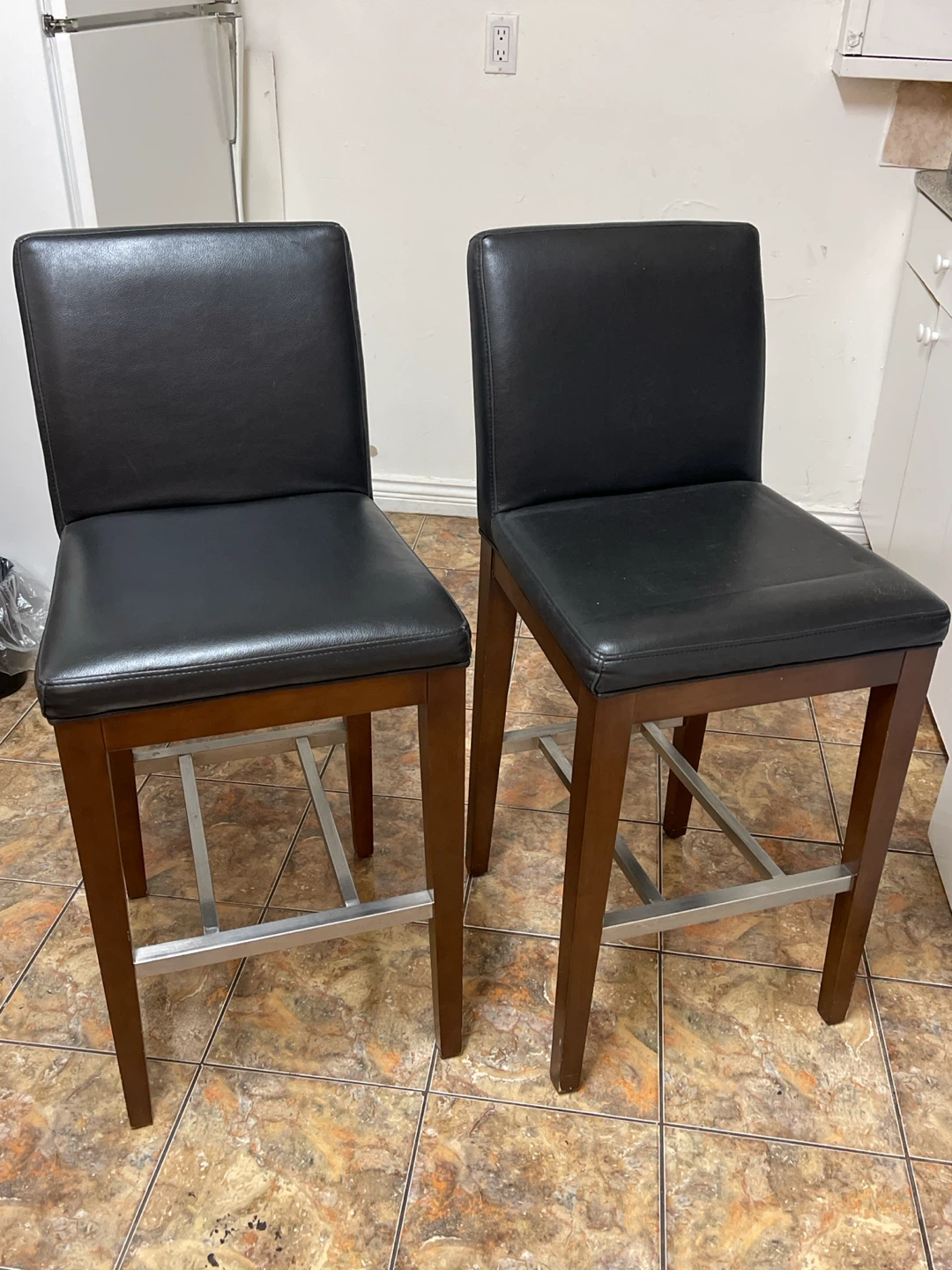 2 Black Bar Chair
