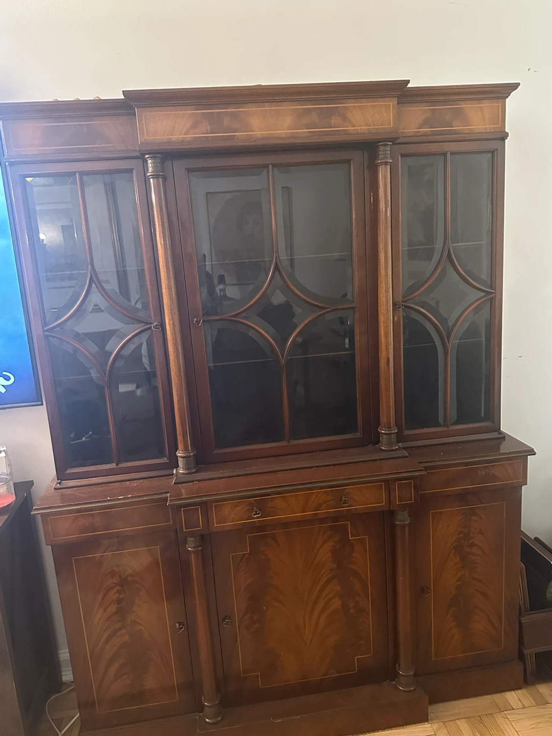 Traditional Wood China Cabinet with Glass Doors - photo 4