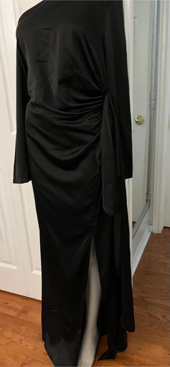 Black One-Shoulder Maxi Dress - photo 5