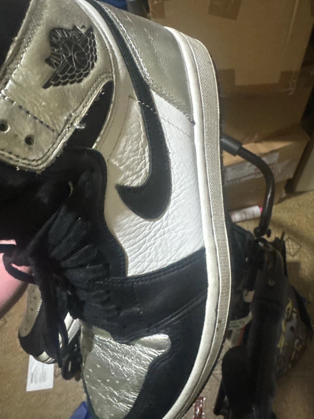 Nike Air Jordan 1 High OG Silver Toe - photo 2