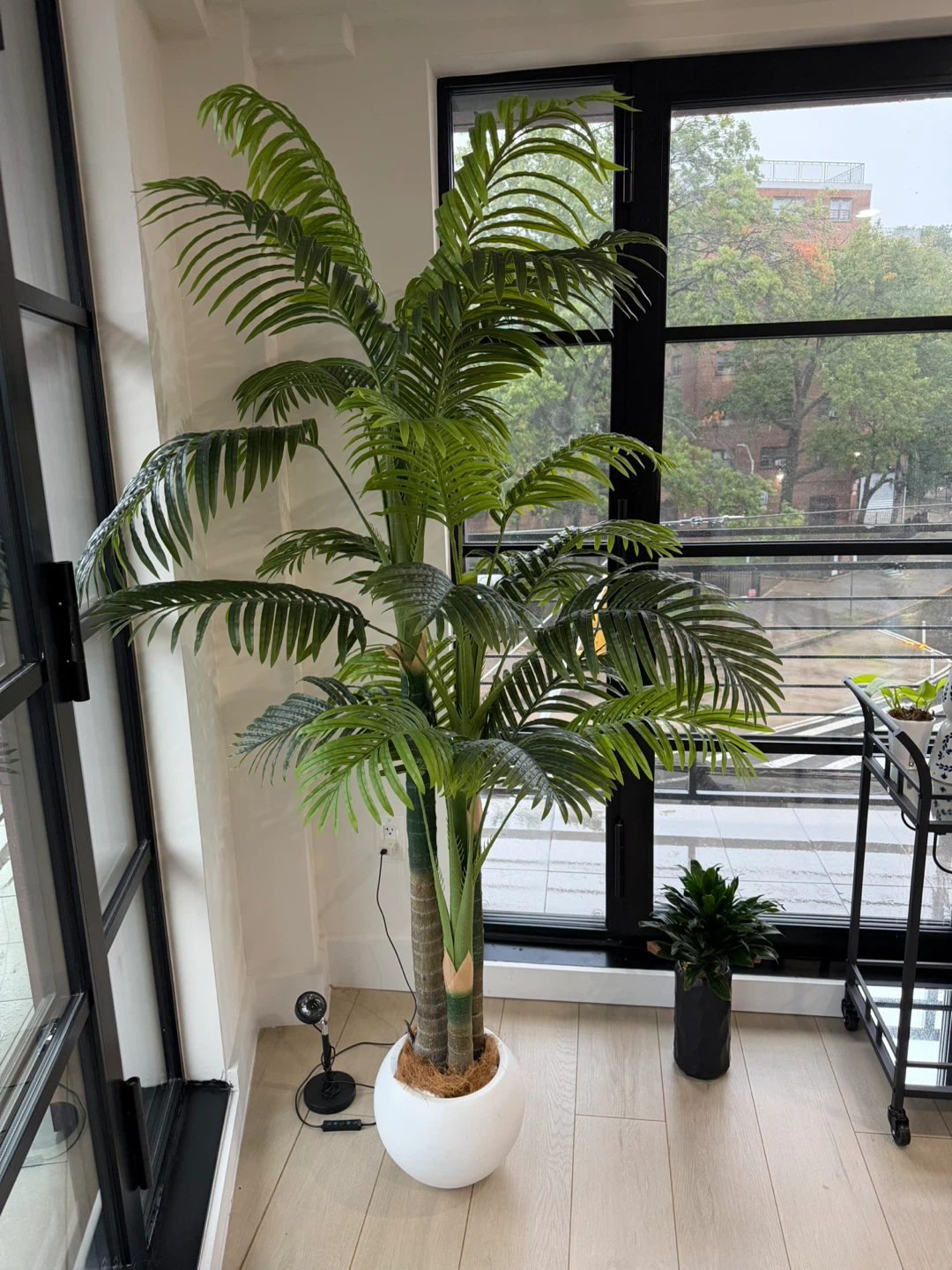 Artificial Palm Tree with White Pot