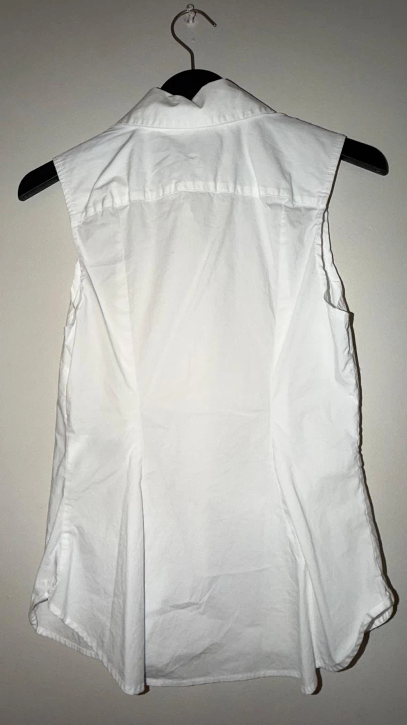 Banana Republic White Sleeveless Blouse Size 6 Petite - photo 2
