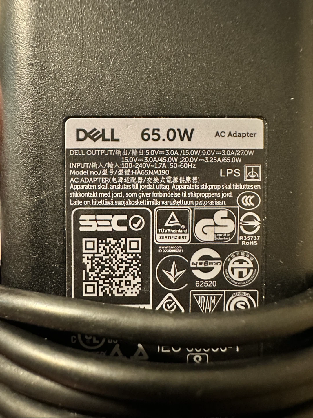 Dell 65W USB-C AC Adapter Laptop Charger - photo 2