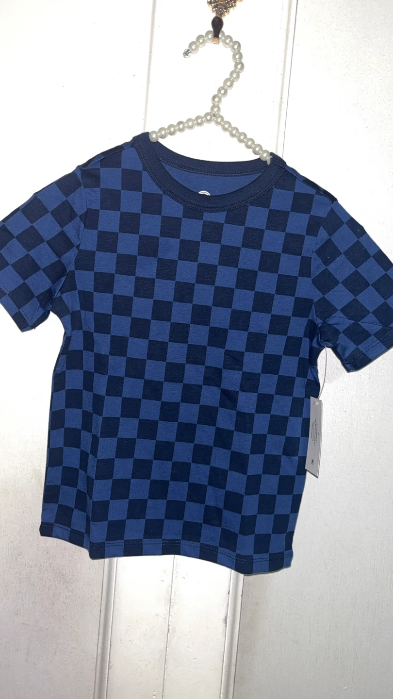 Wonder Nation Blue Checkered T-Shirt 5T