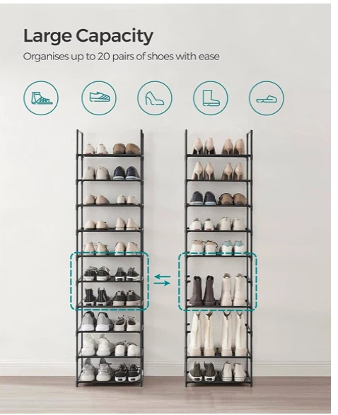 SONGMICS 10-Tier Shoe Rack - photo 3