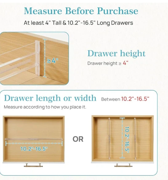 Clear Adjustable Drawer Dividers - photo 3