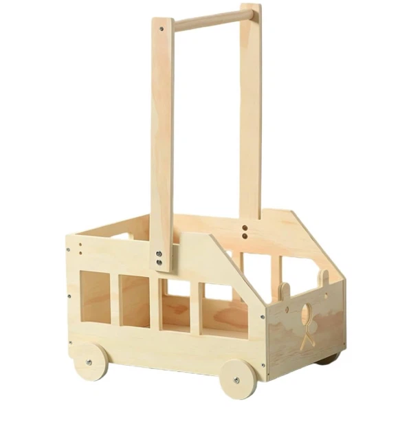 Wooden bus storage trolley