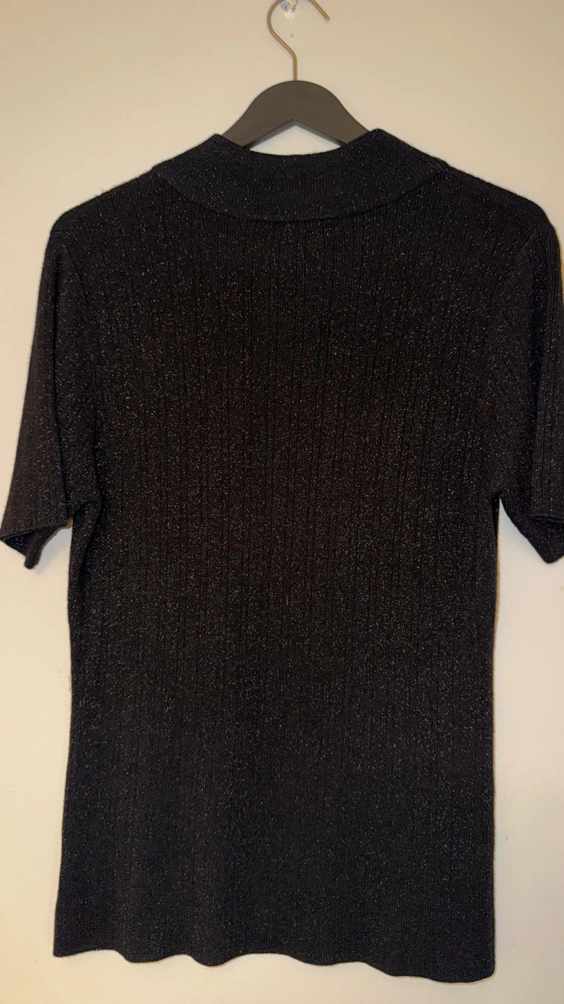 LOUBEN II Black Ribbed Knit Top - photo 2