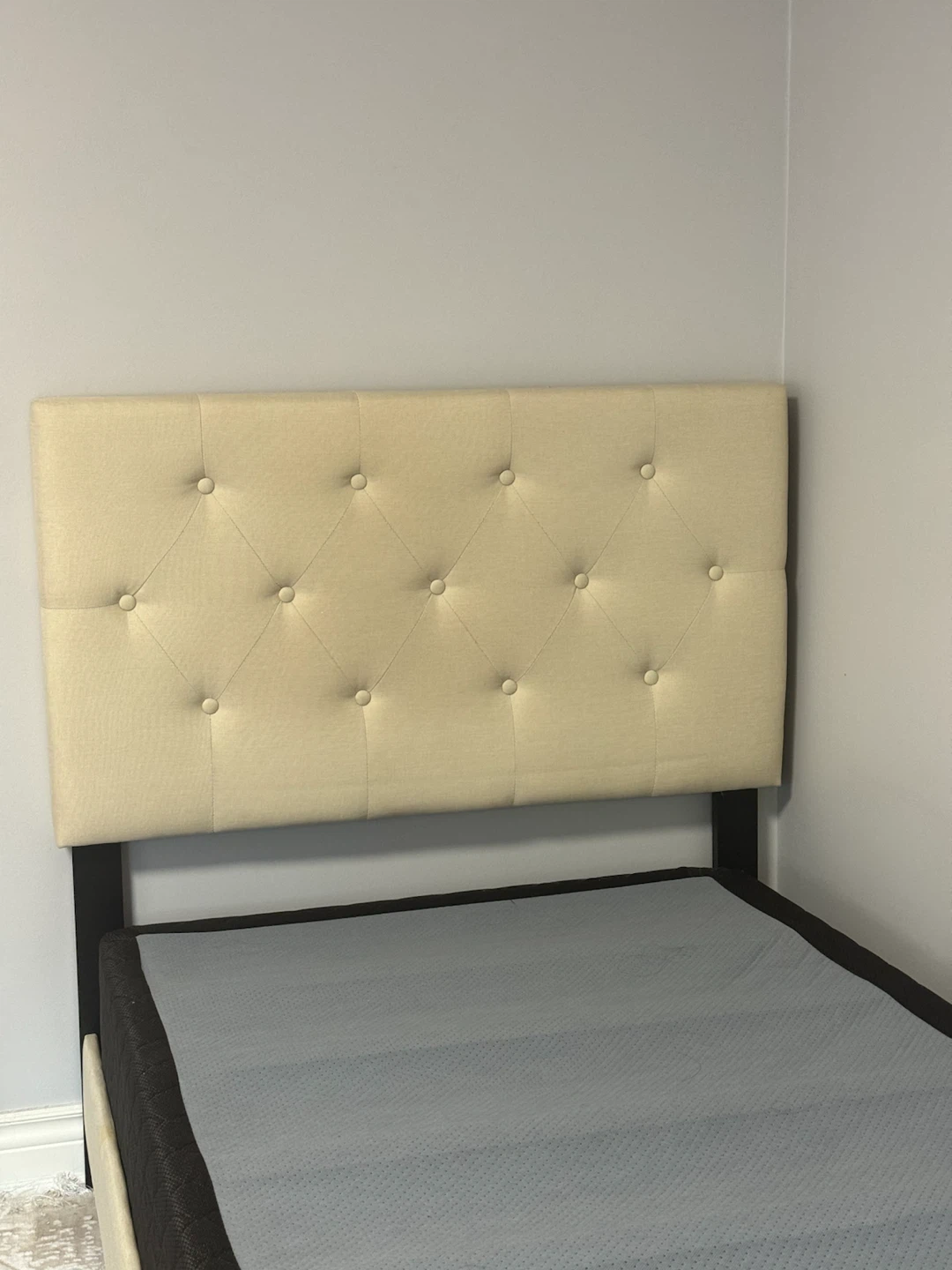 Tufted Beige Twin Beds with Box spring and Mattress