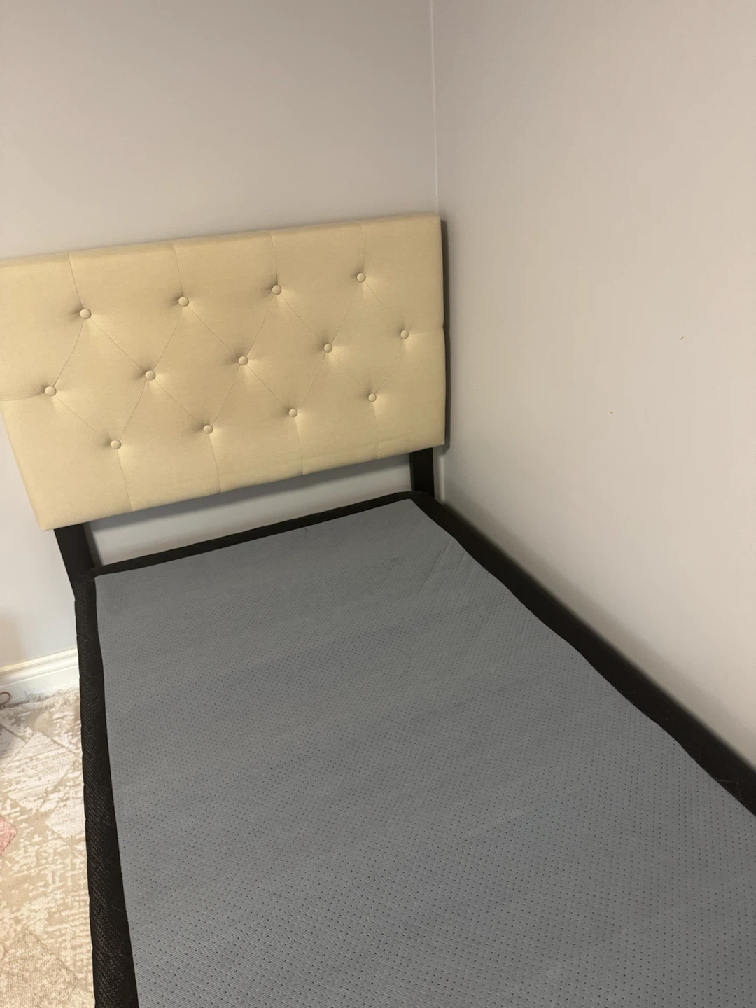 Tufted Beige Twin Beds with Box spring and Mattress - photo 5