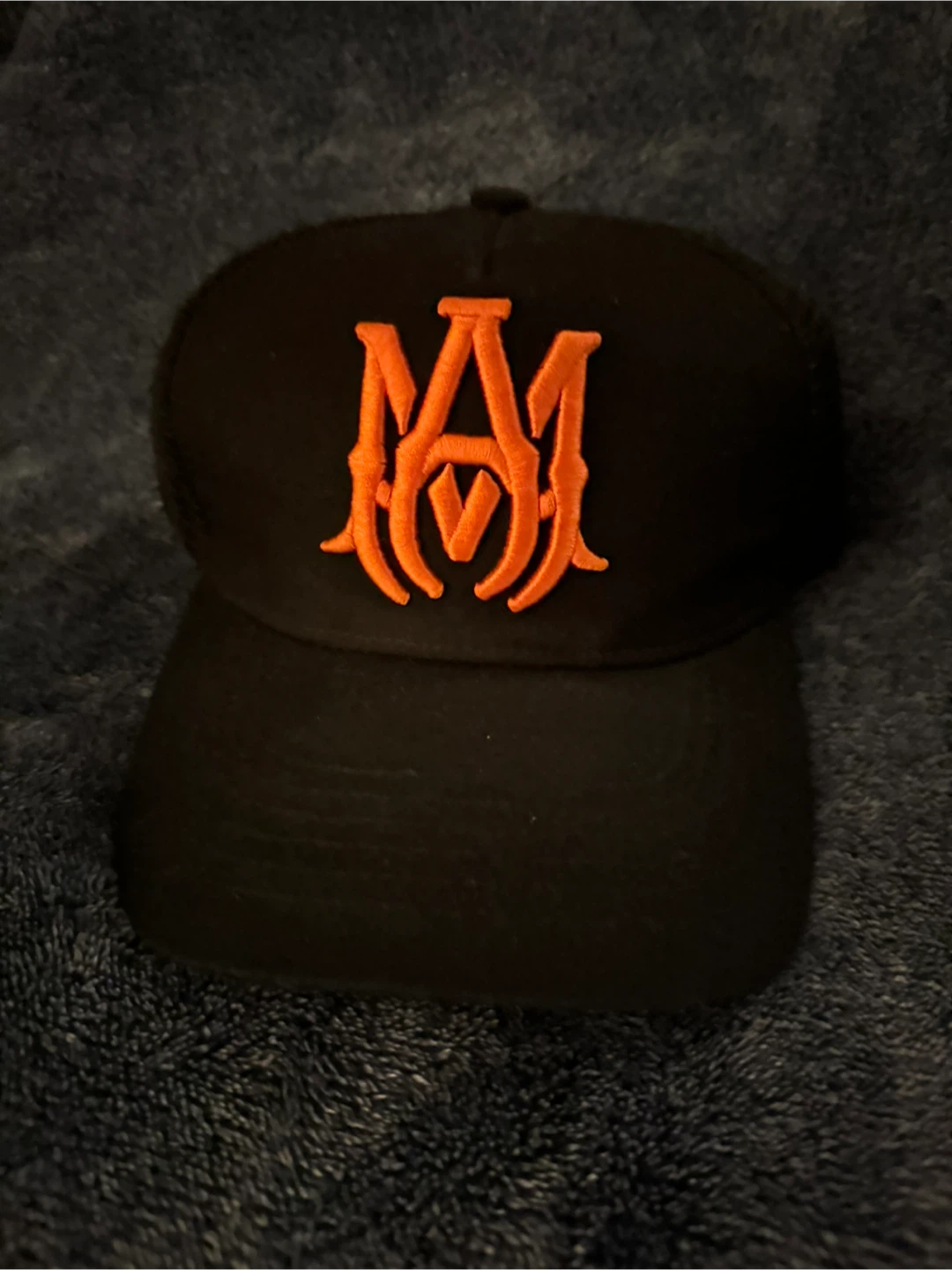 Amiri Trucker Hat Black and Orange