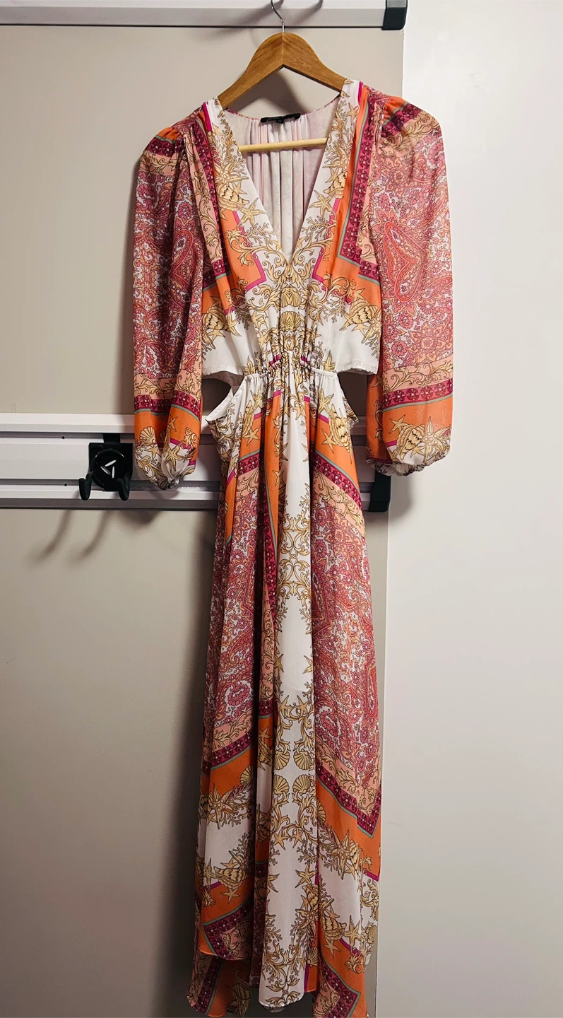 Maje Roquillage Printed Woven Maxi Dress - photo 3