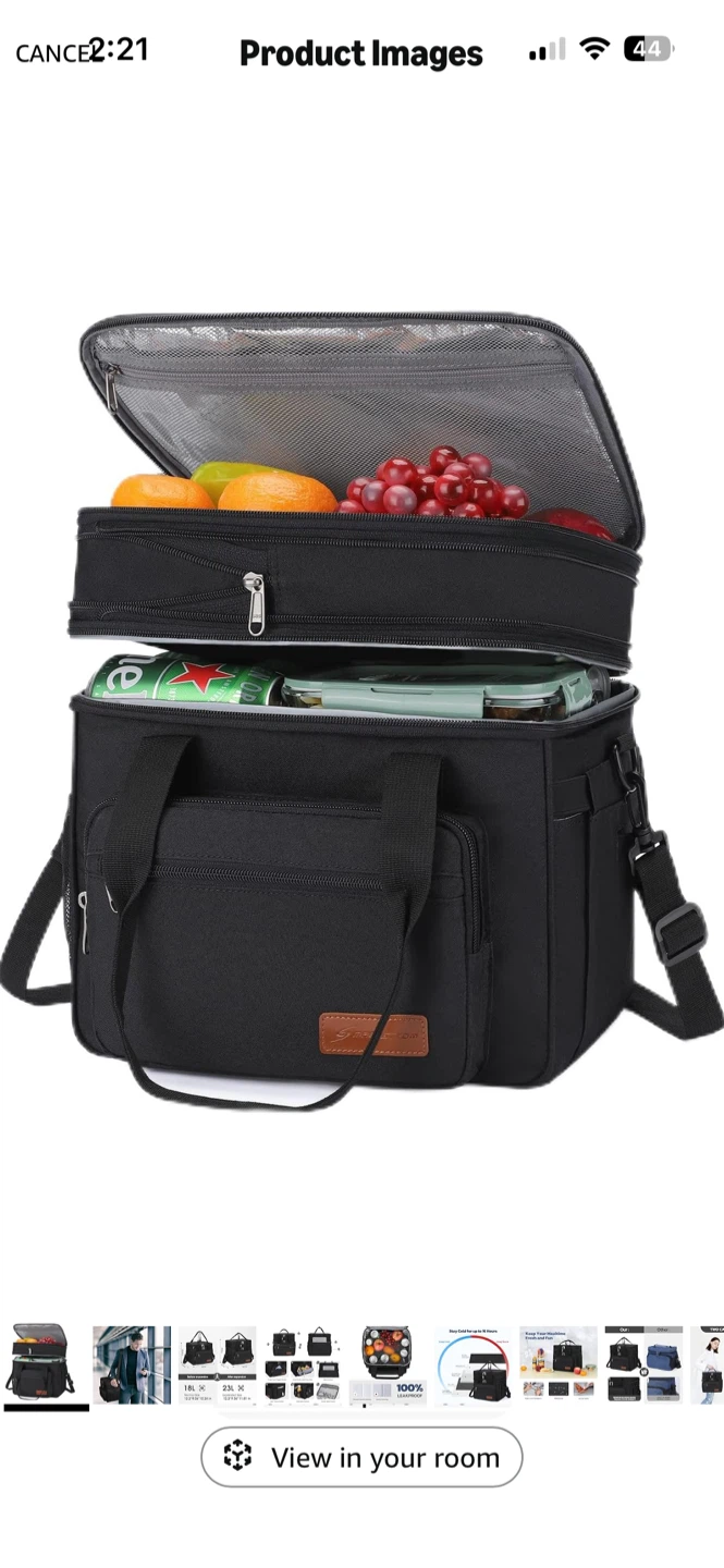 New Double decker insulated lunch cooler bag