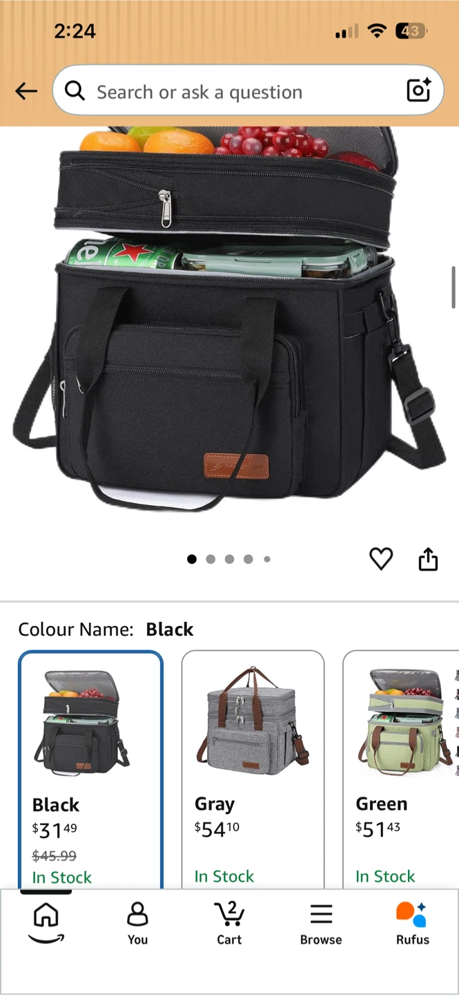 New Double decker insulated lunch cooler bag - photo 2