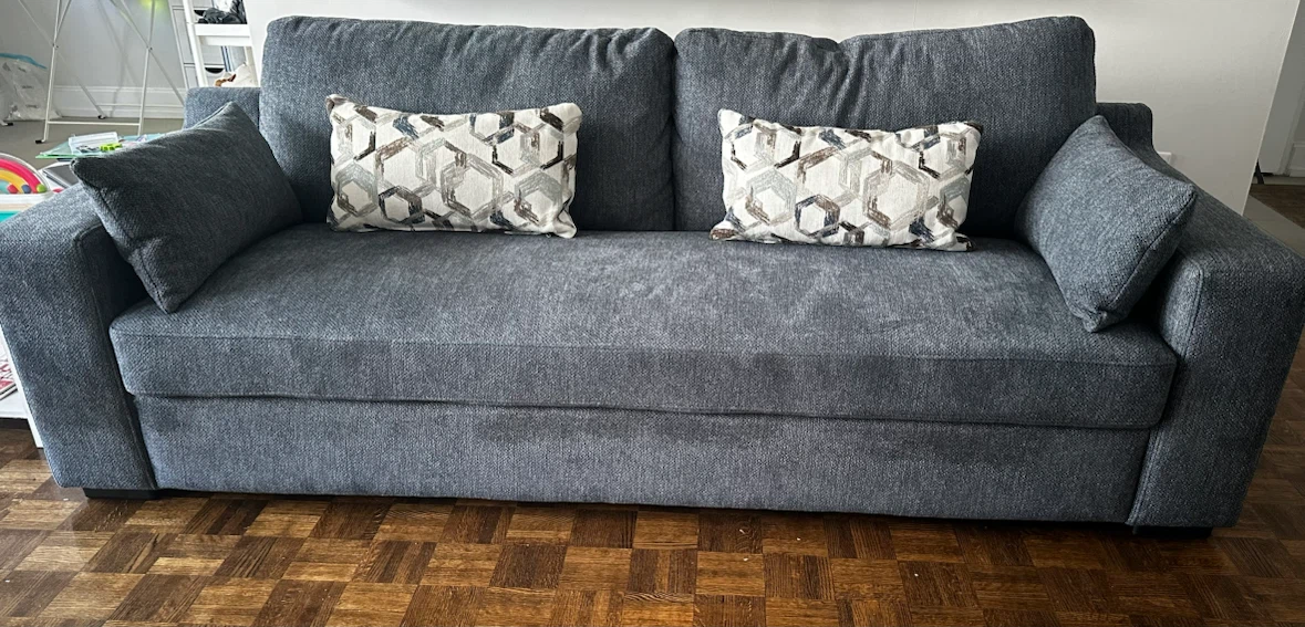 Blue 3- Seater Fabric Sofa