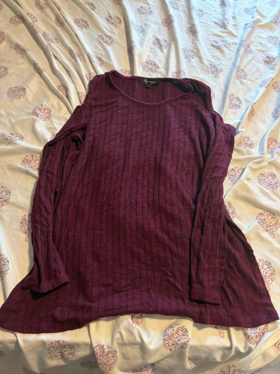 Lily Morgan Cold Shoulder Long Sleeve Top