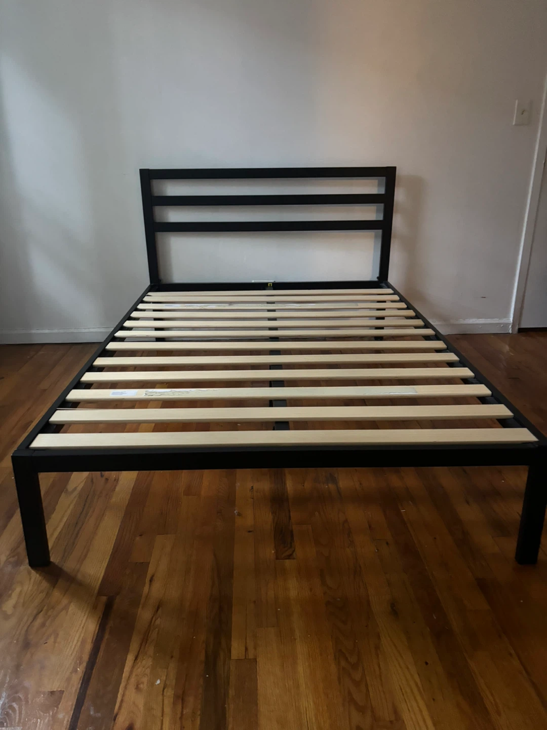 Black Metal Bed Frame with Headboard (Full Size)