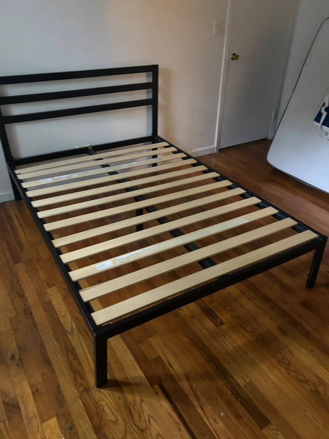 Black Metal Bed Frame with Headboard (Full Size) - photo 2