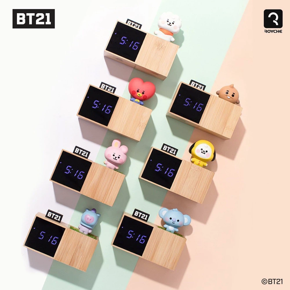 BT21 Chimmy Wood Digital Clock - photo 2