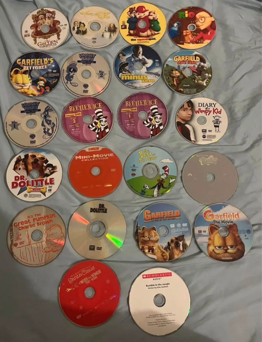 Collection of 22 Children's DVDs and Audio Disc