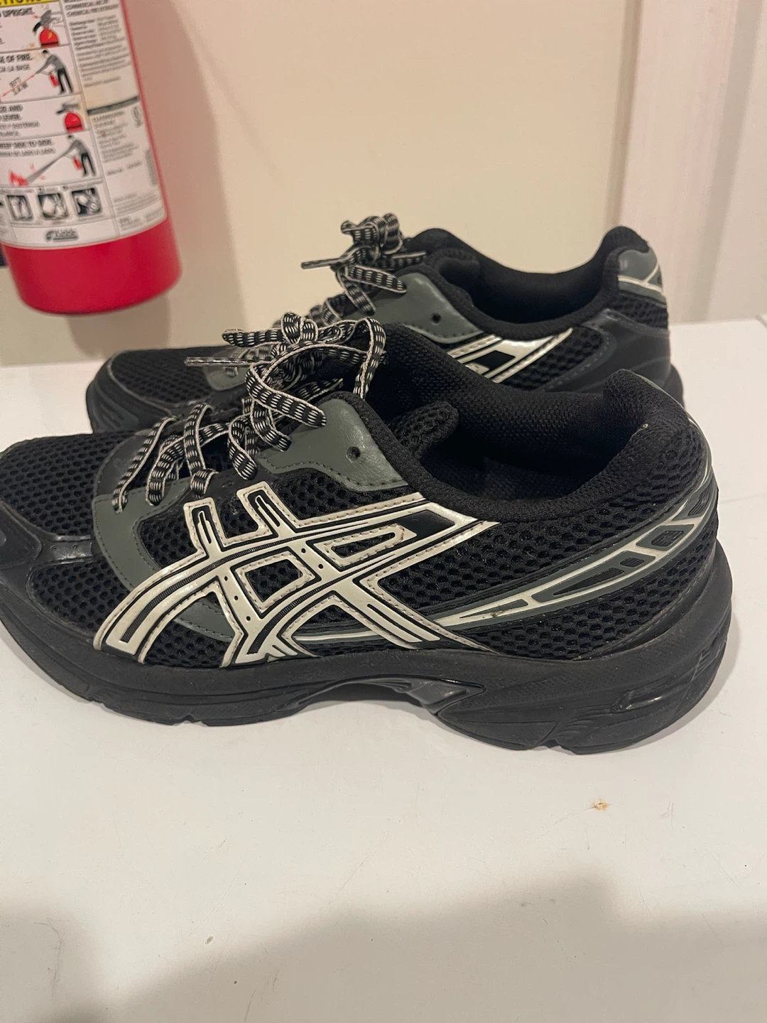 Asics Black and Grey Running Shoes