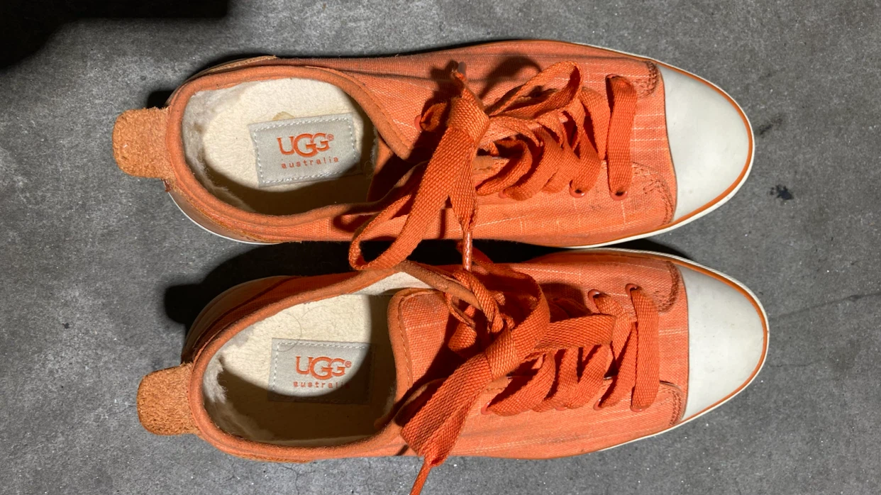 UGG Australia Orange Canvas Sneakers Size 8.5