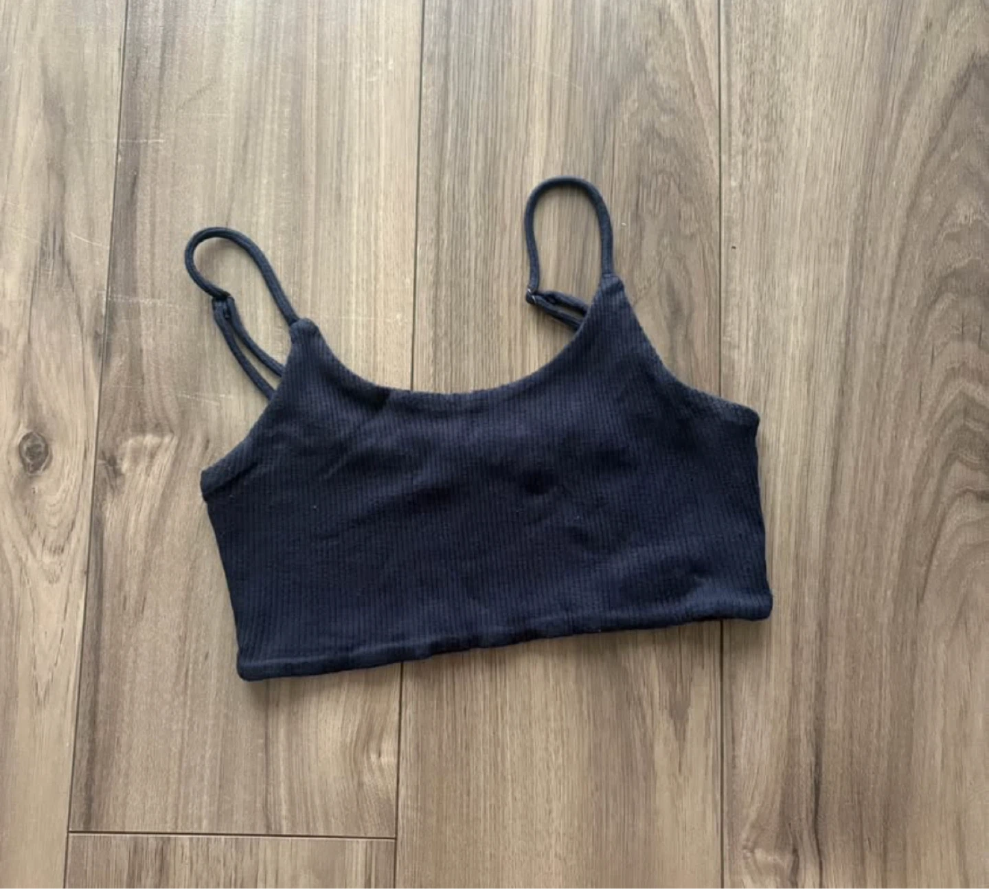 Blue Ribbed Tank Top