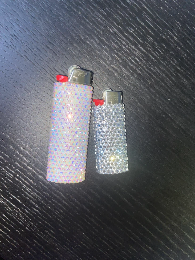 Set of 2 Custom Rhinestone Lighters