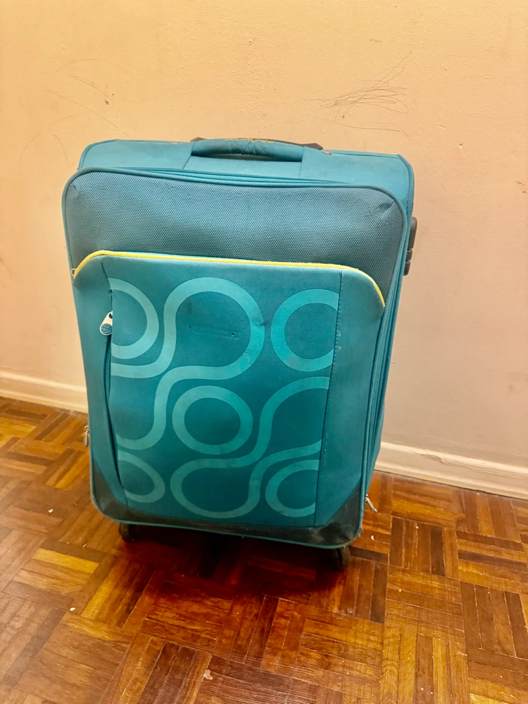 Kamilant teal medium size luggage trolley