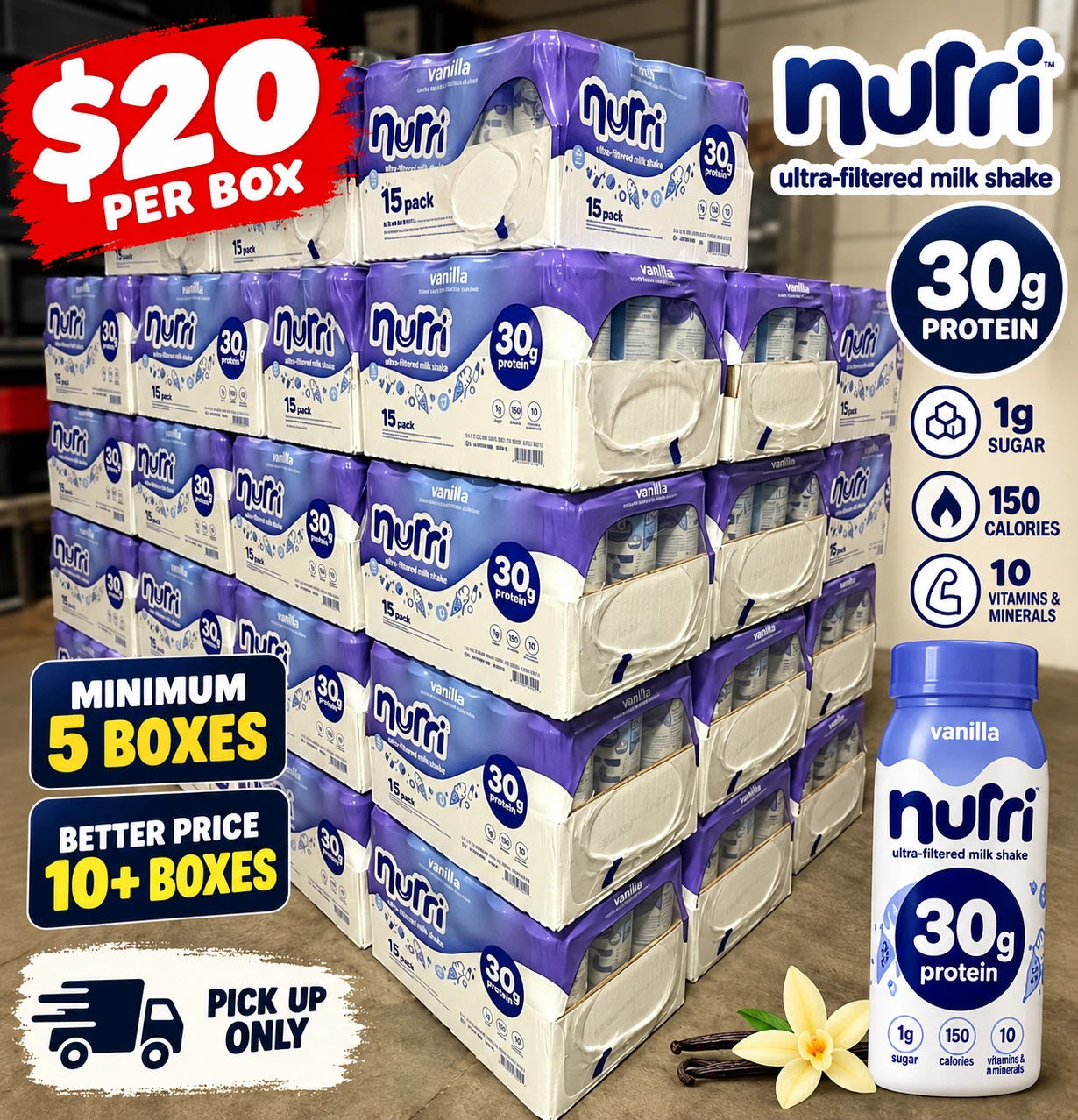 Nurri Vanilla Ultra-Filtered Milk Shake 15-Pack