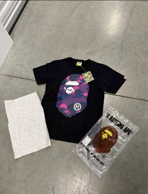 A Bathing Ape Camo Ape Head T-Shirt Black