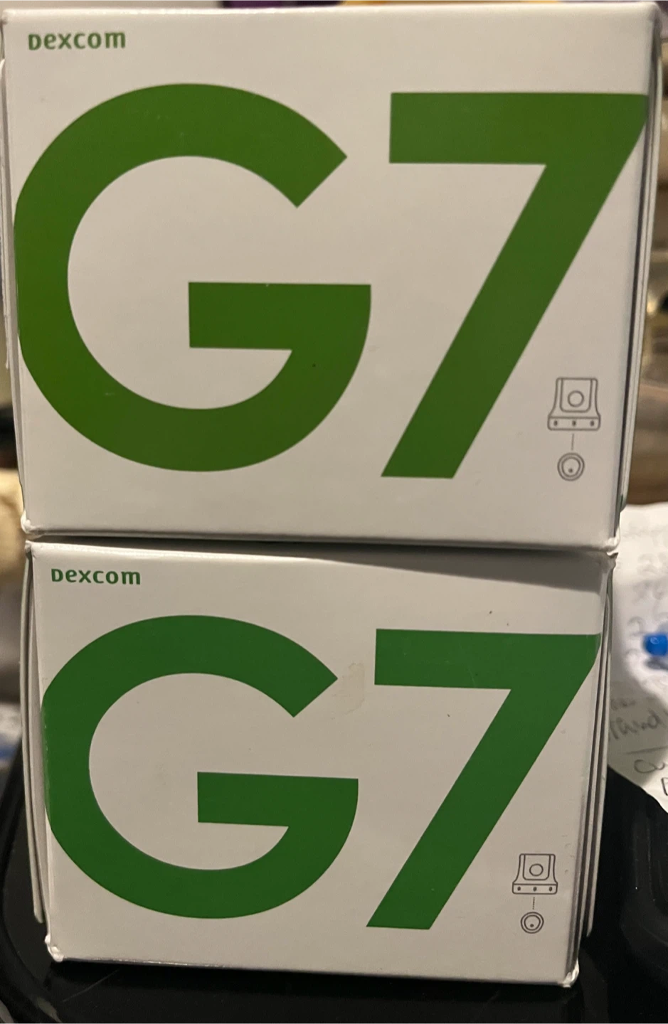 Two Dexcom G7 glucose monitor patches