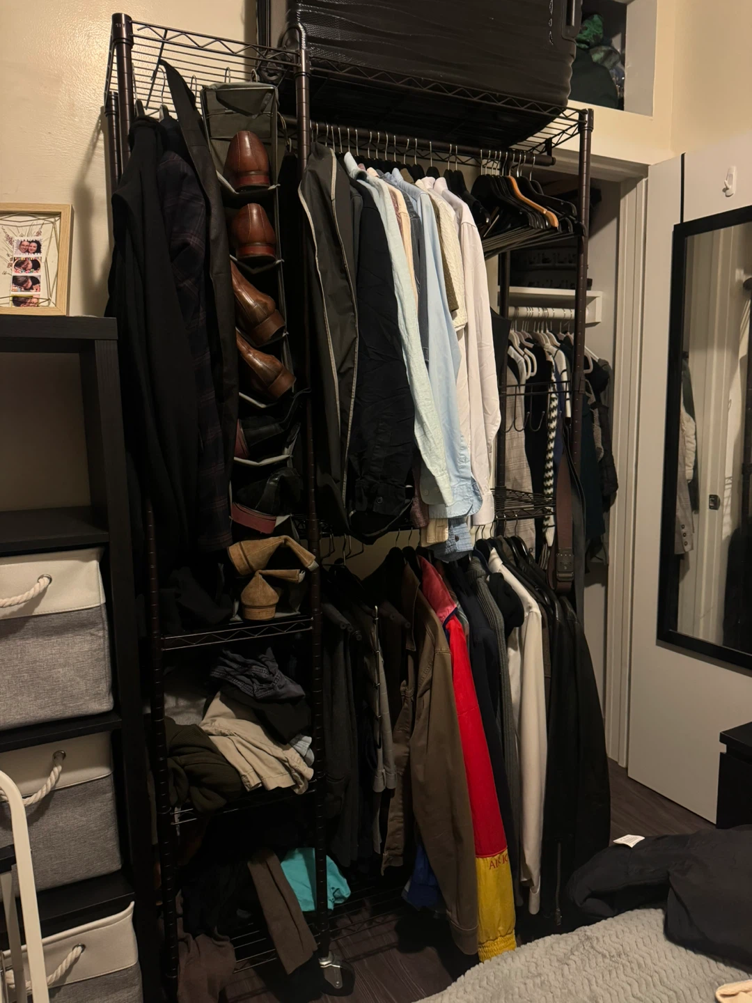 Metal Wire Garment Rack with Shoe Shelves