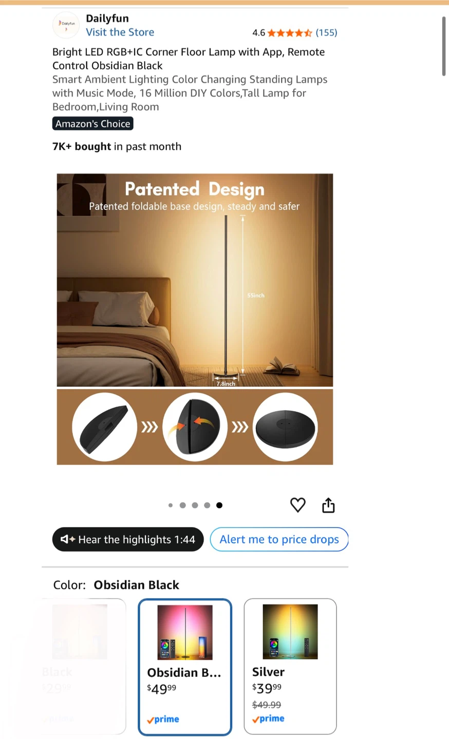 LED RGB Corner Floor Lamp - photo 4