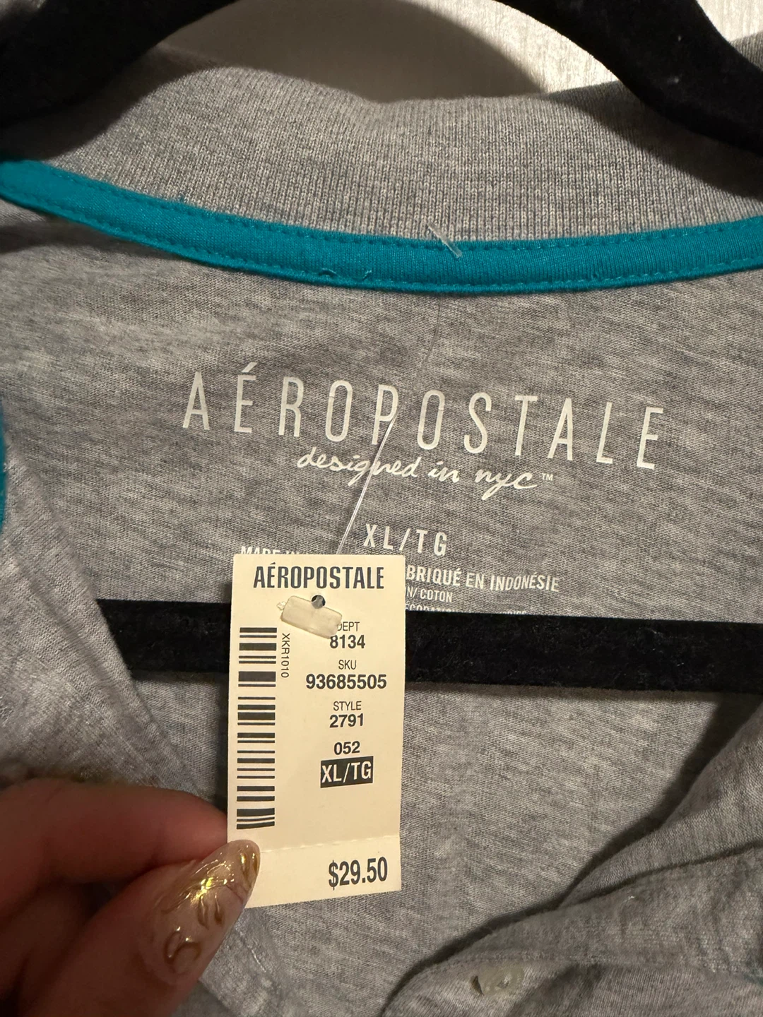 Y2K Aéropostale Grey Polo Shirt Size - photo 2