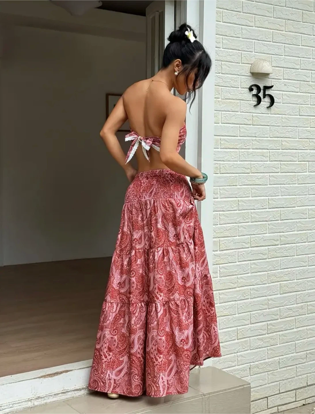 Red Paisley Two-Piece Set - photo 2