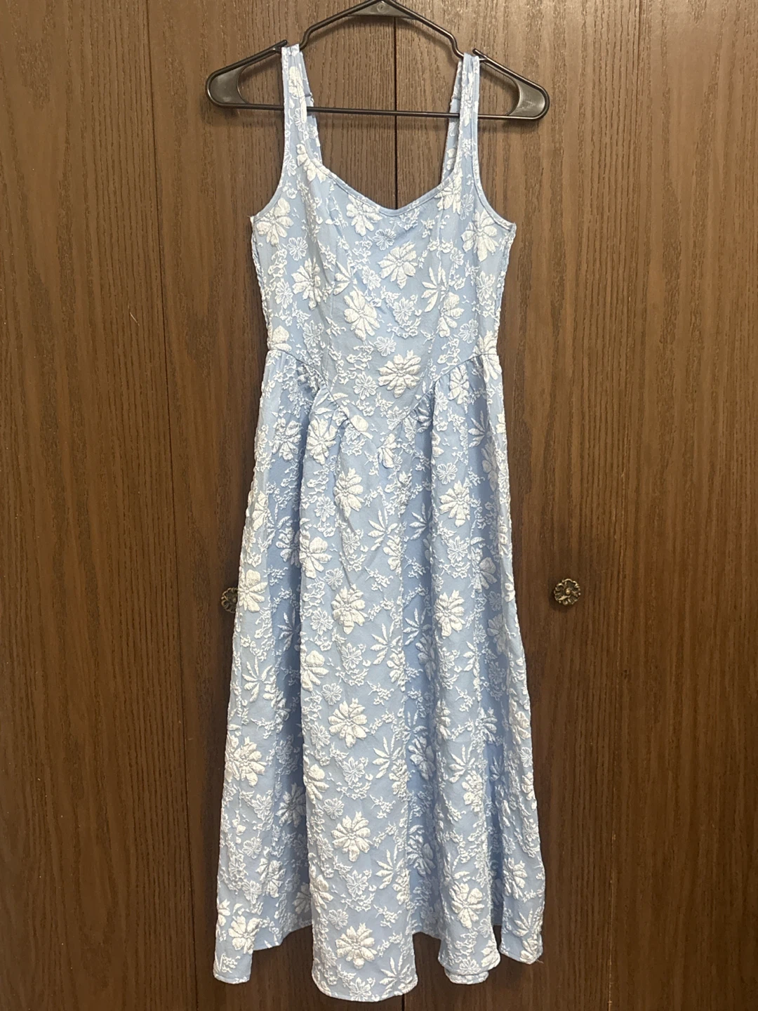 Blue Dress with Flower prints