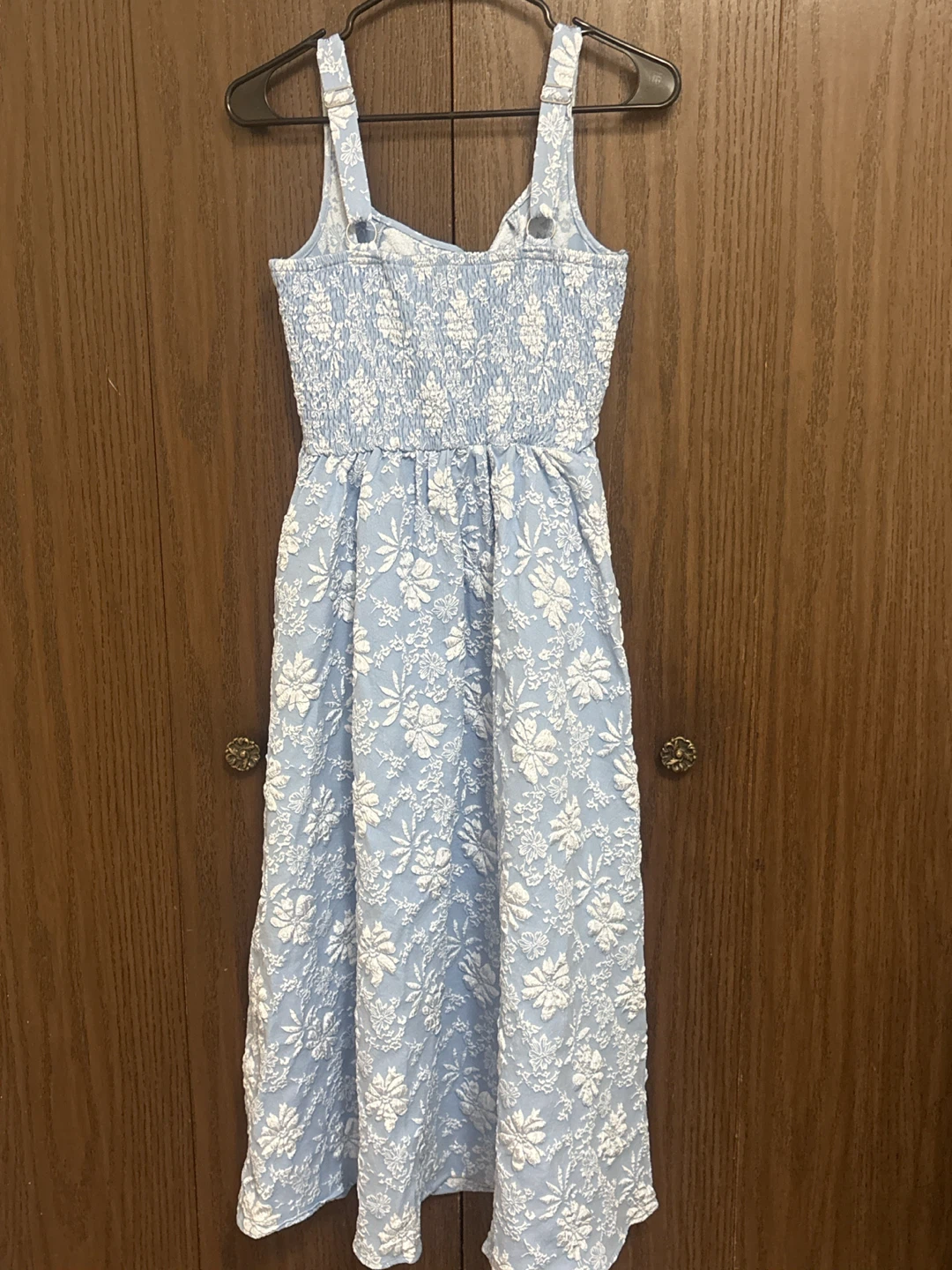 Blue Dress with Flower prints - photo 2