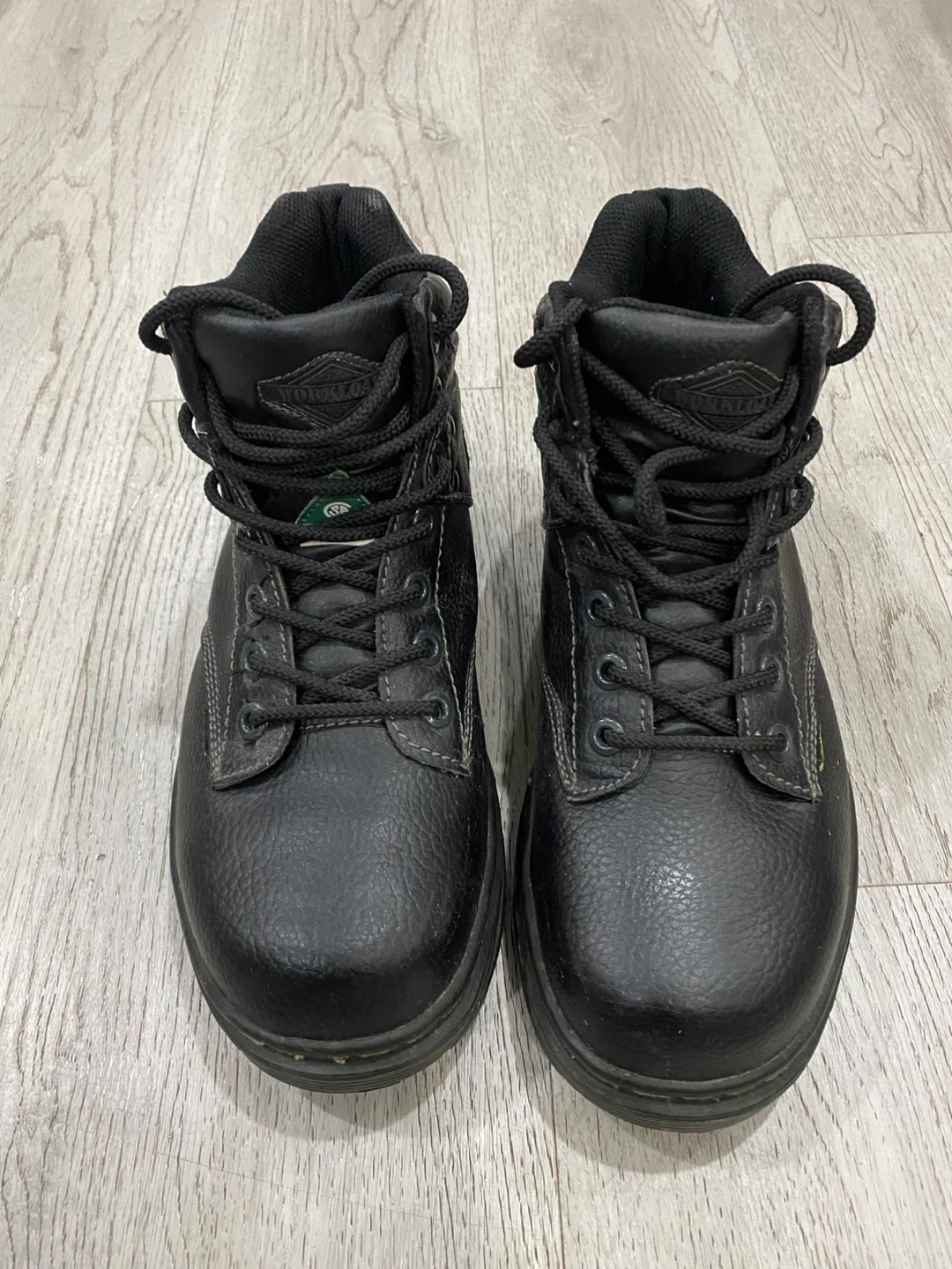 Workload Black Steel Toe Work Boots Sz 8