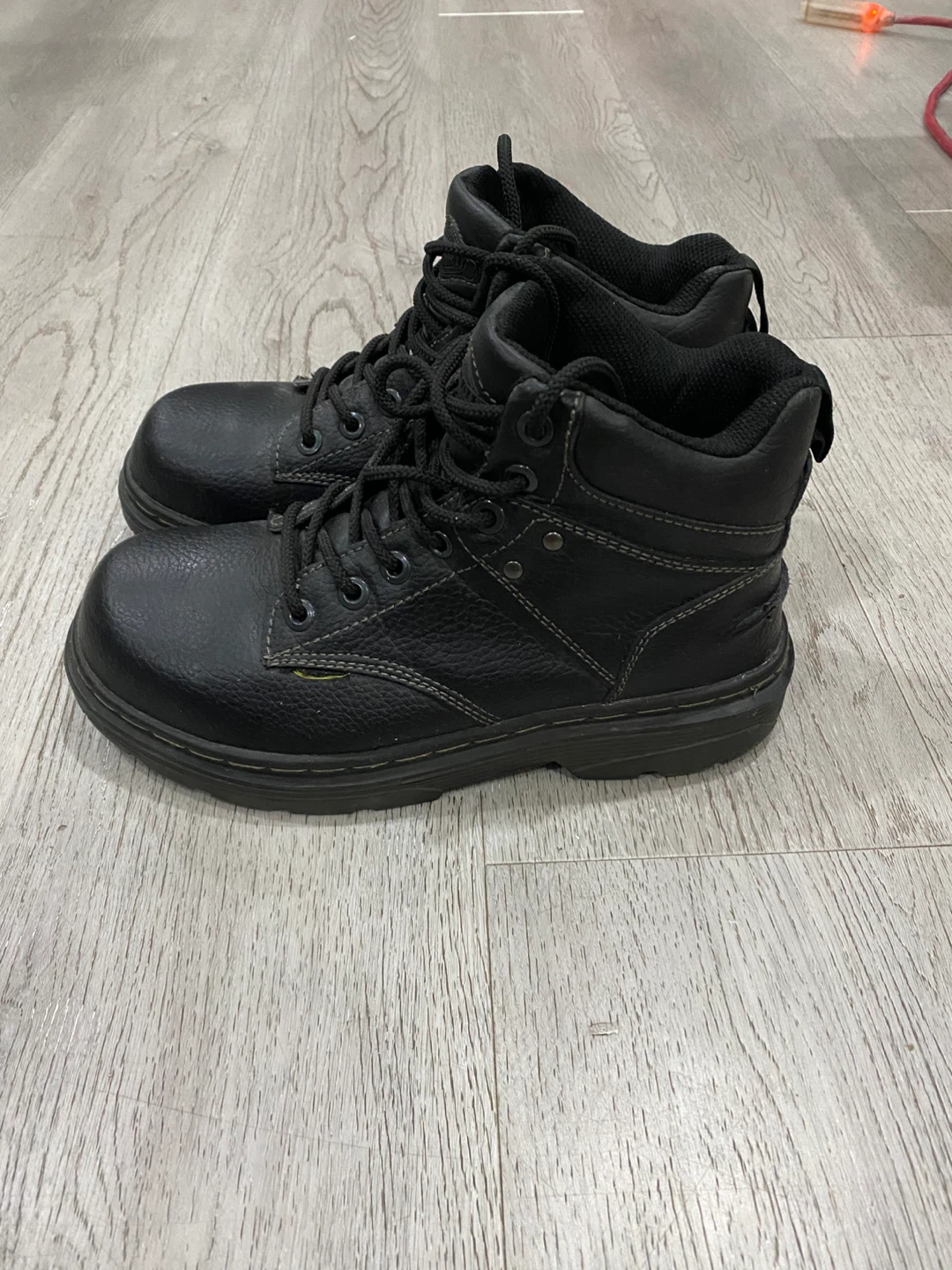 Workload Black Steel Toe Work Boots Sz 8 - photo 3