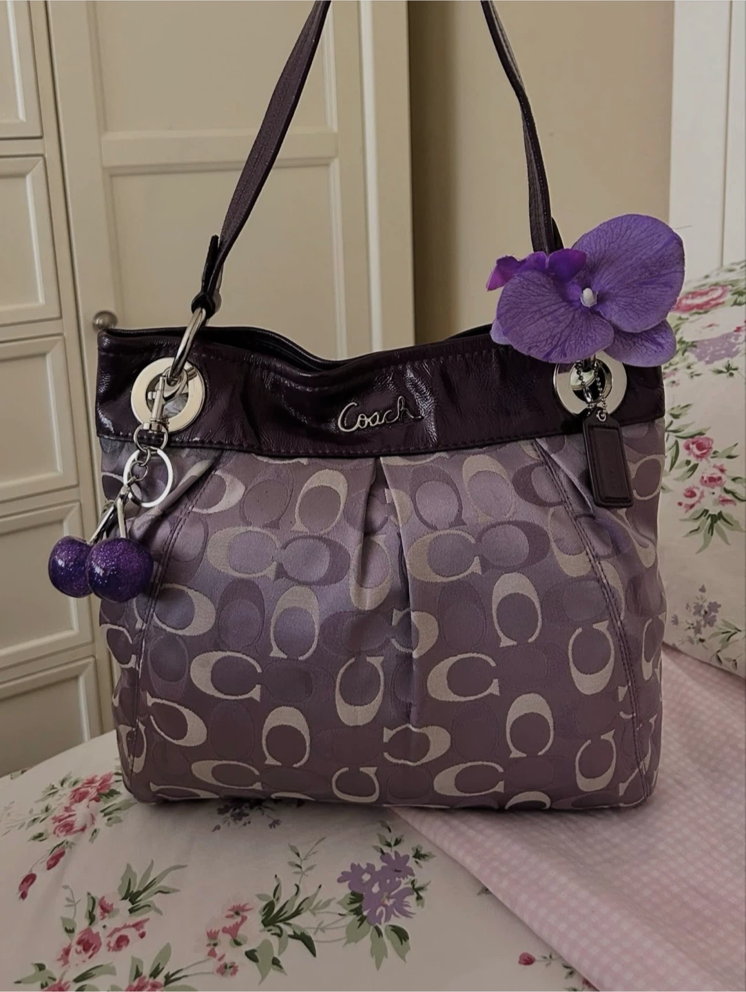 Coach Signature Hobo Bag - Purple