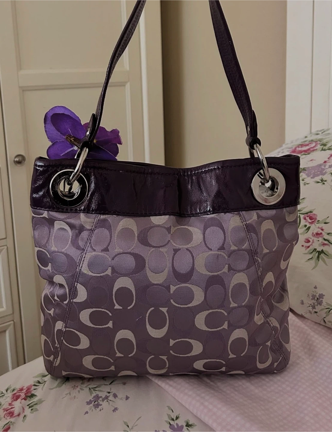Coach Signature Hobo Bag - Purple - photo 4