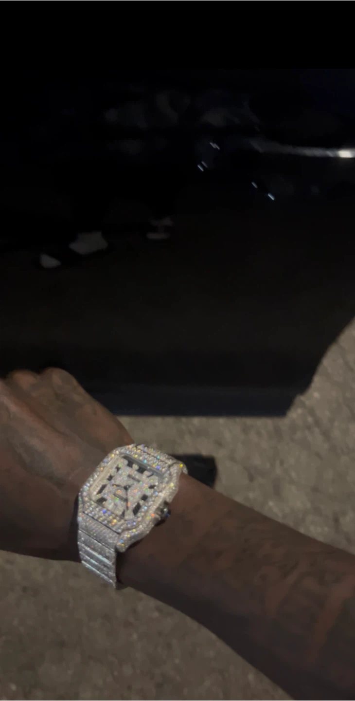Cartier Santos watch with iced out custom finish - photo 3