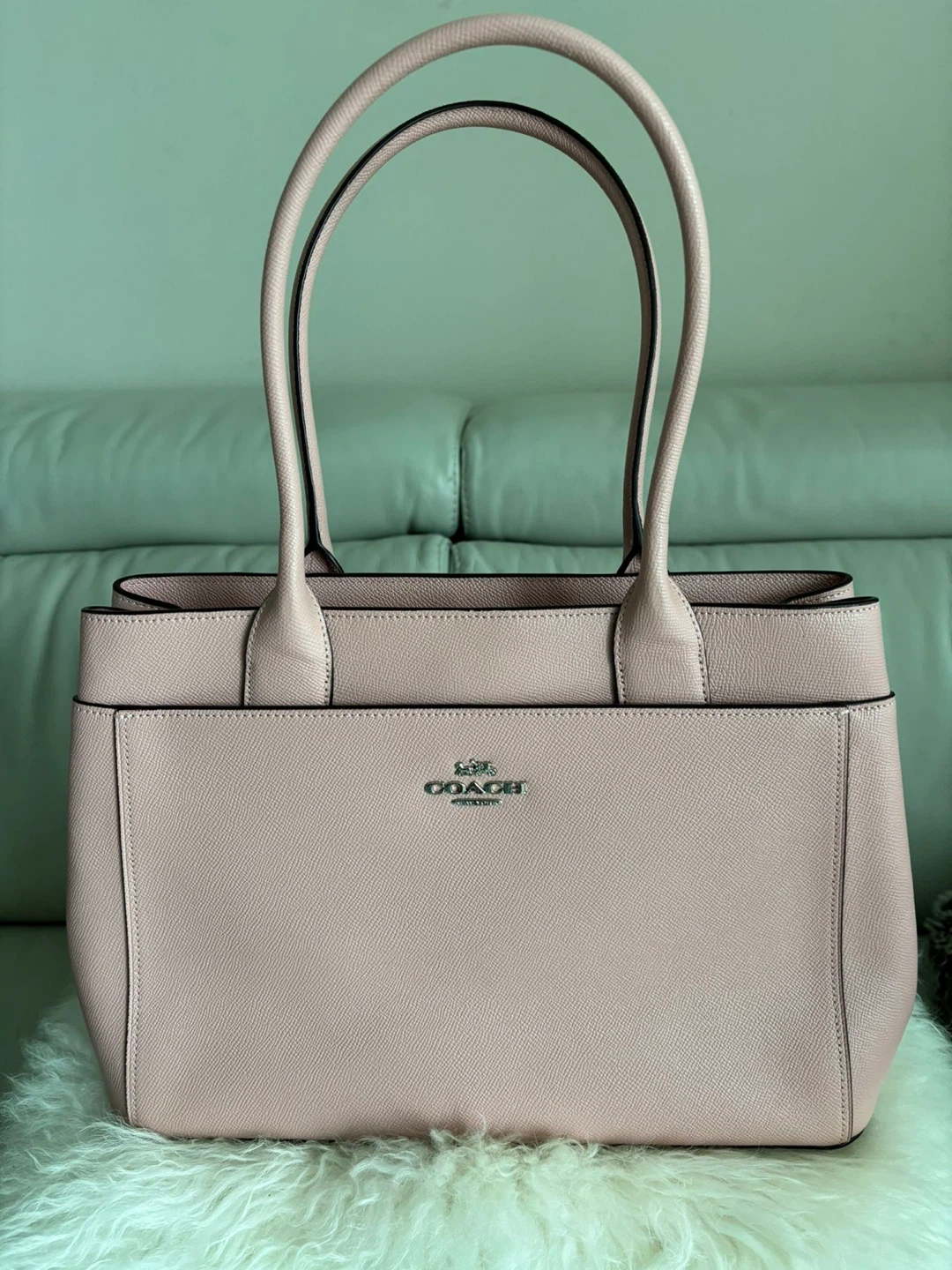 Coach Pink Leather Tote Bag